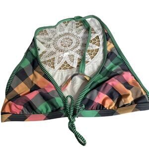 Arizona Bikini Swim Suit Top Size Large Green mix Jean Co 3JZB187J